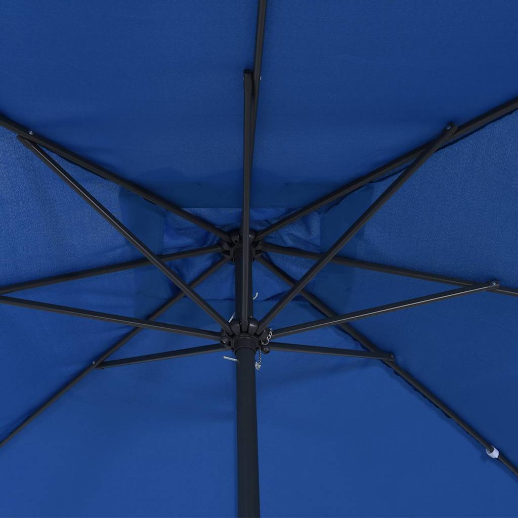 Garden Parasol 295 x 295 x 245 cm Polyester and Steel Azurblau