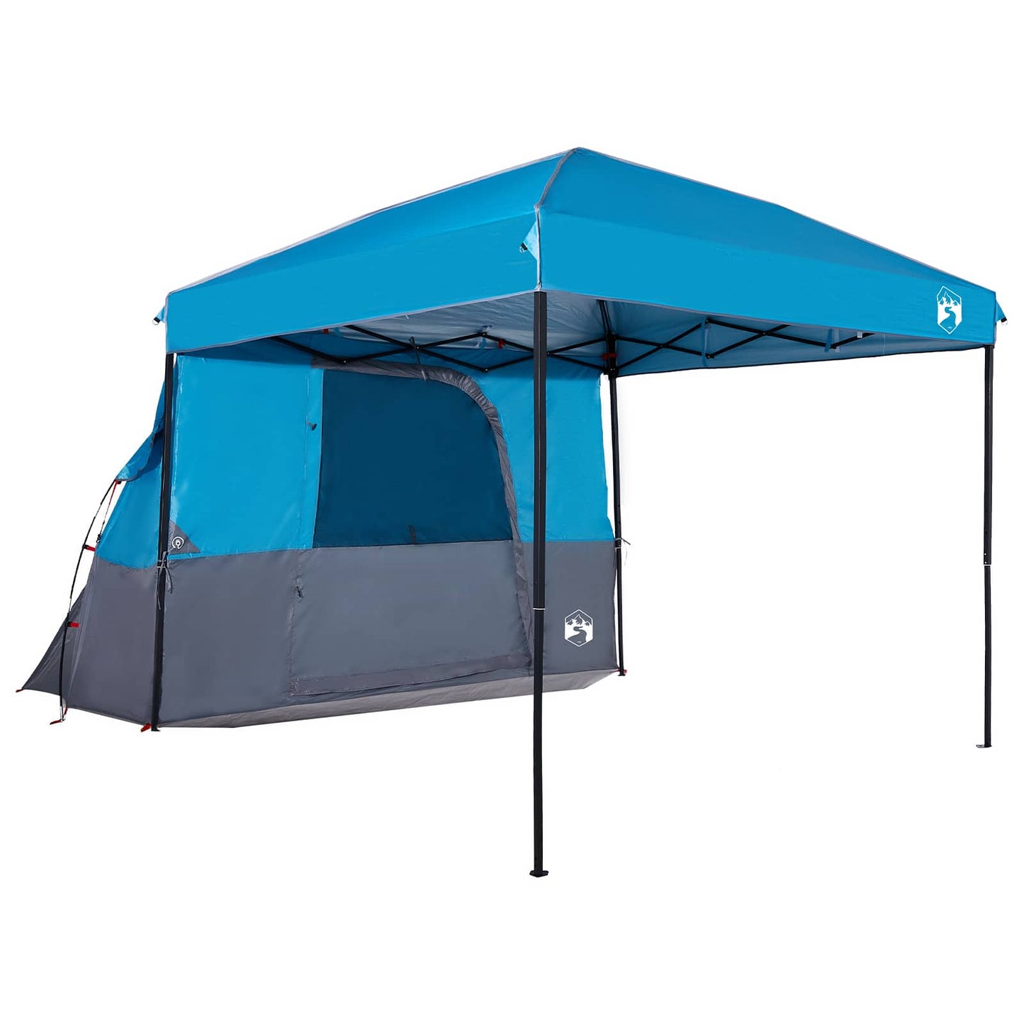 Camping Tent Set Folding 2 pcs Blue Taffeta and Fabric