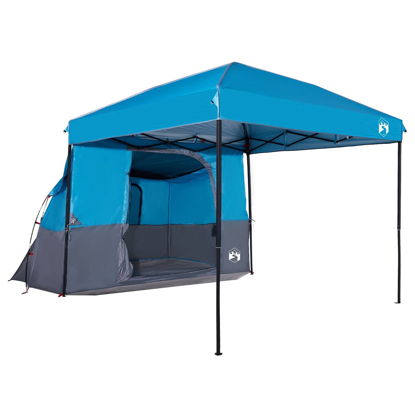 Camping Tent Set Folding 2 pcs Blue Taffeta and Fabric