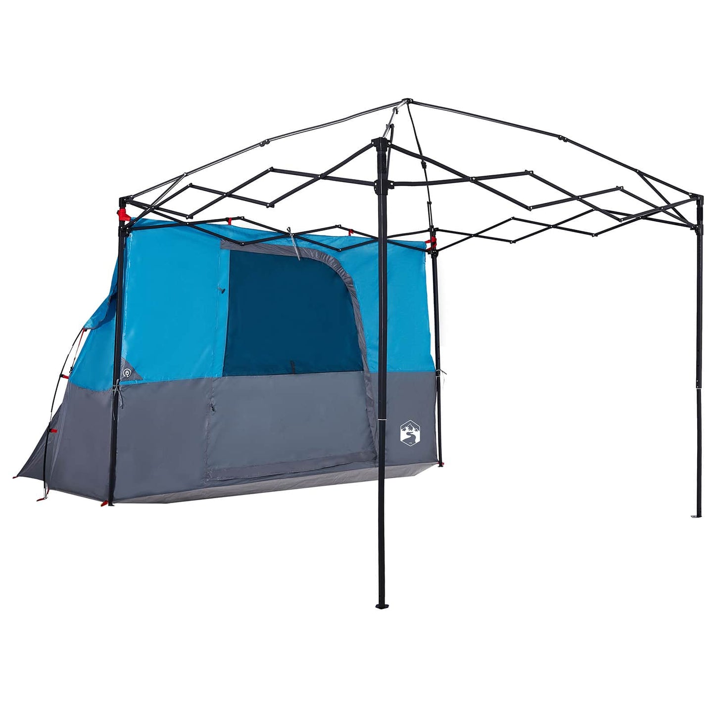Camping Tent Set Folding 2 pcs Blue Taffeta and Fabric