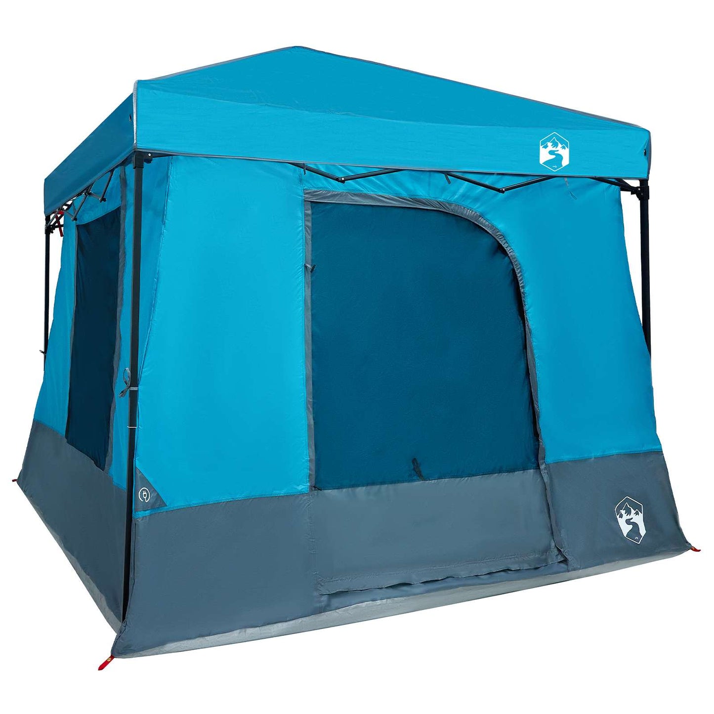 Camping Tent Set Folding 2 pcs Blue Taffeta and Fabric