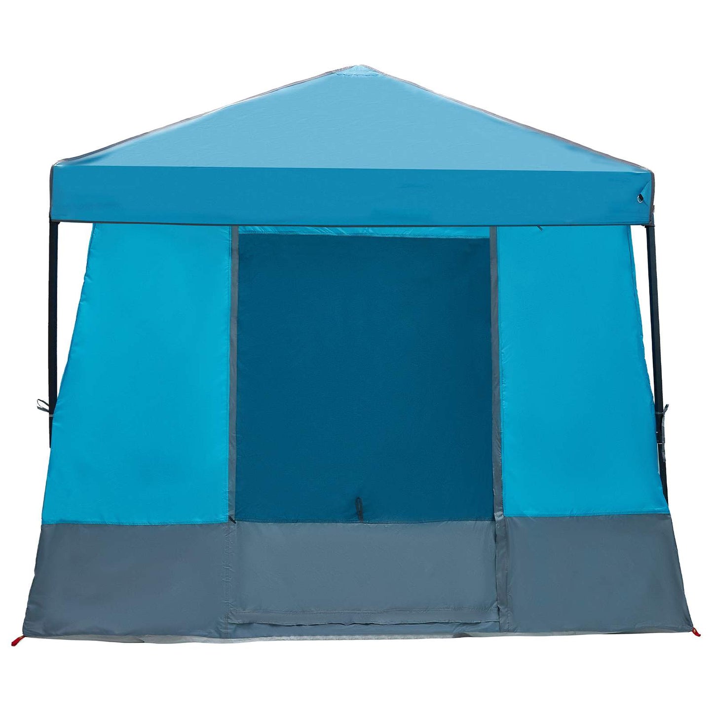 Camping Tent Set Folding 2 pcs Blue Taffeta and Fabric