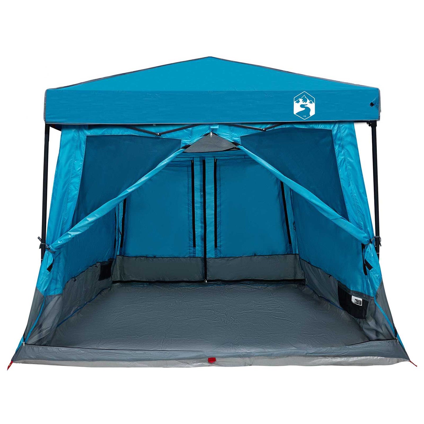 Camping Tent Set Folding 2 pcs Blue Taffeta and Fabric