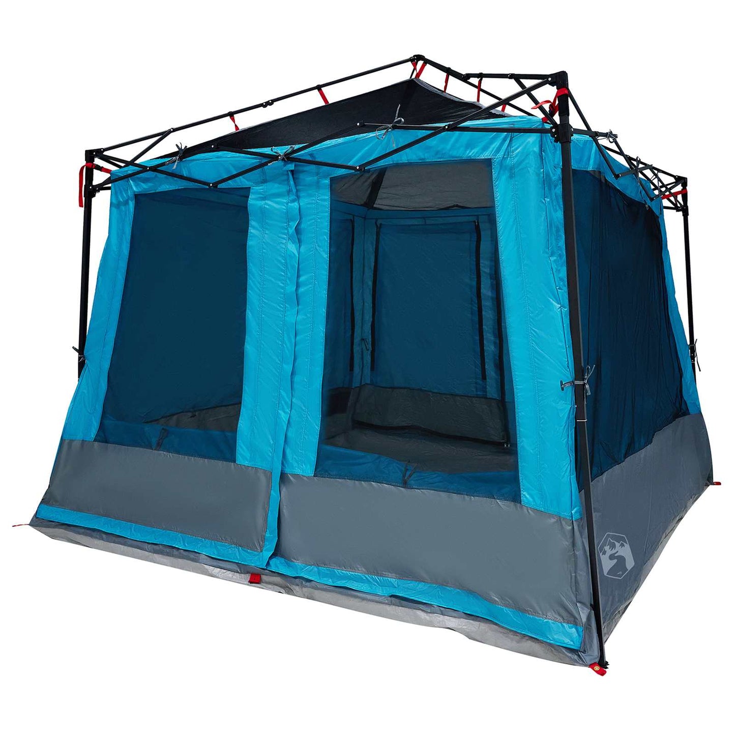 Camping Tent Set Folding 2 pcs Blue Taffeta and Fabric