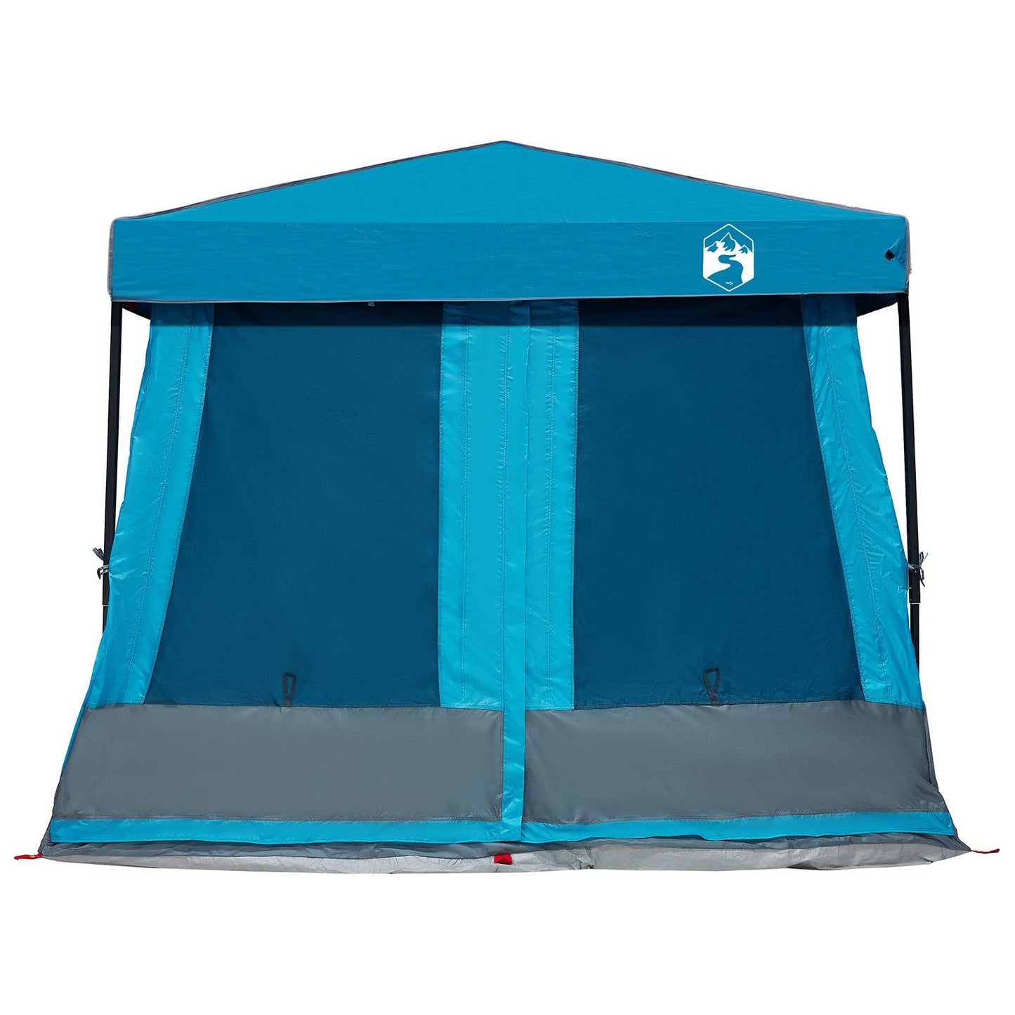 Camping Tent Set Folding 2 pcs Blue Taffeta and Fabric