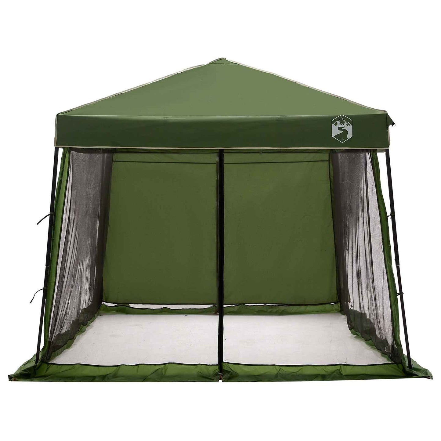 Camping Tent Set Folding 2 pcs Green Taffeta and Fabric