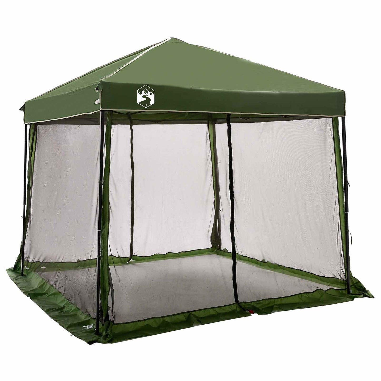 Camping Tent Set Folding 2 pcs Green Taffeta and Fabric