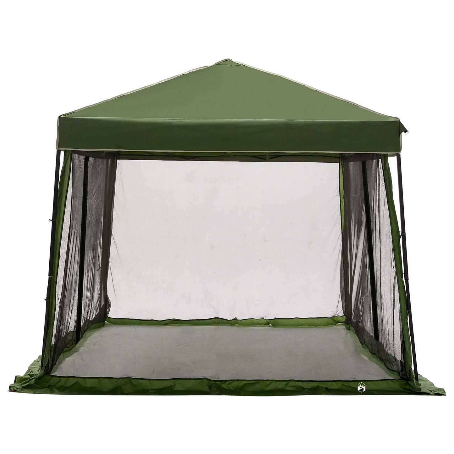 Camping Tent Set Folding 2 pcs Green Taffeta and Fabric