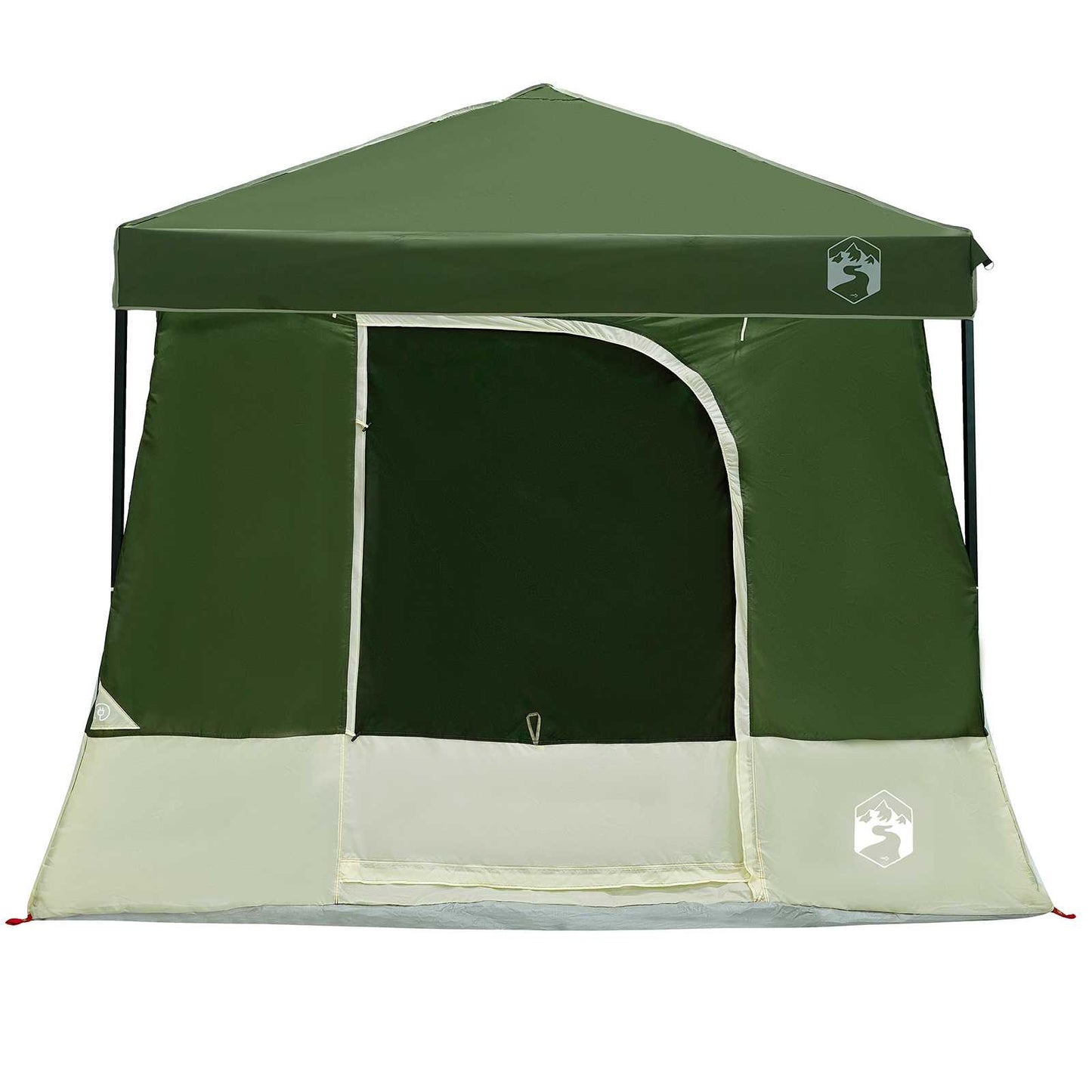 Camping Tent Set Folding 2 pcs Green Taffeta and Fabric