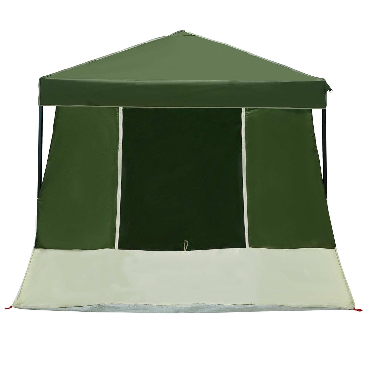 Camping Tent Set Folding 2 pcs Green Taffeta and Fabric