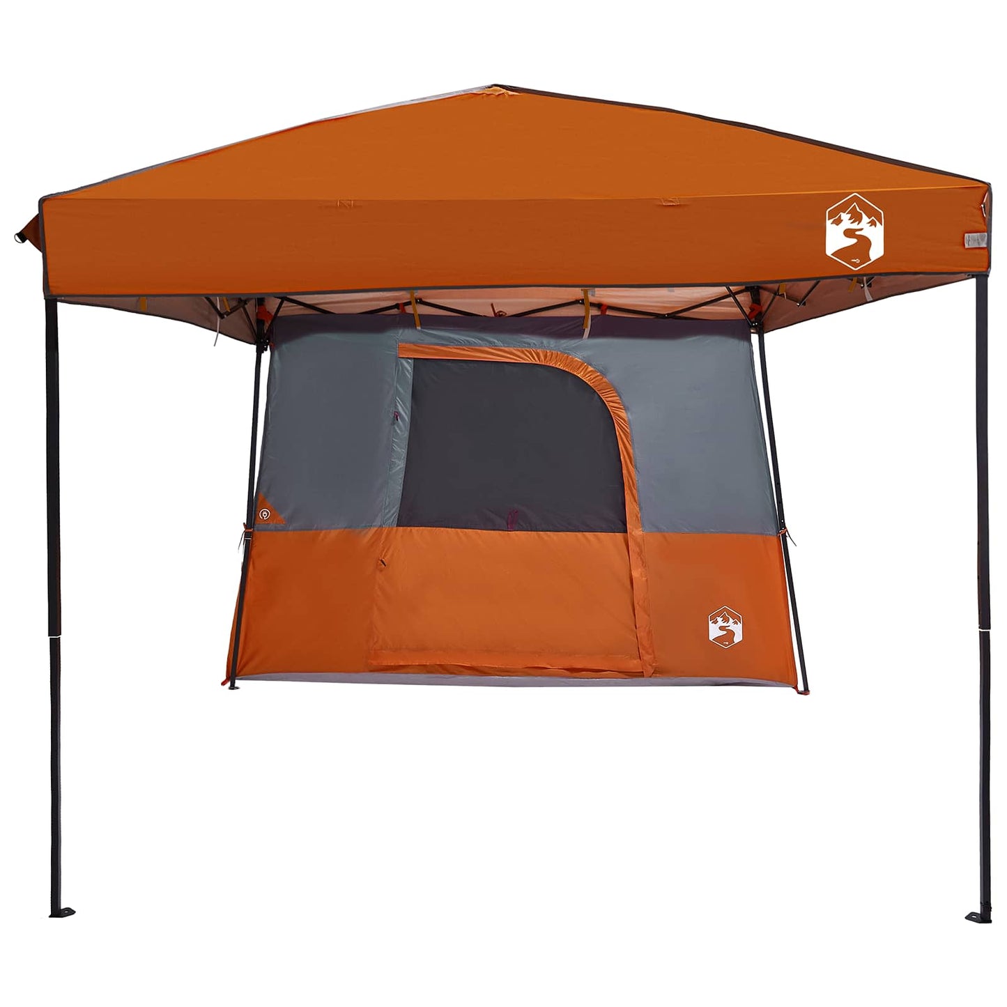 Camping Tent Set Folding 2 pcs Orange Taffeta and Fabric