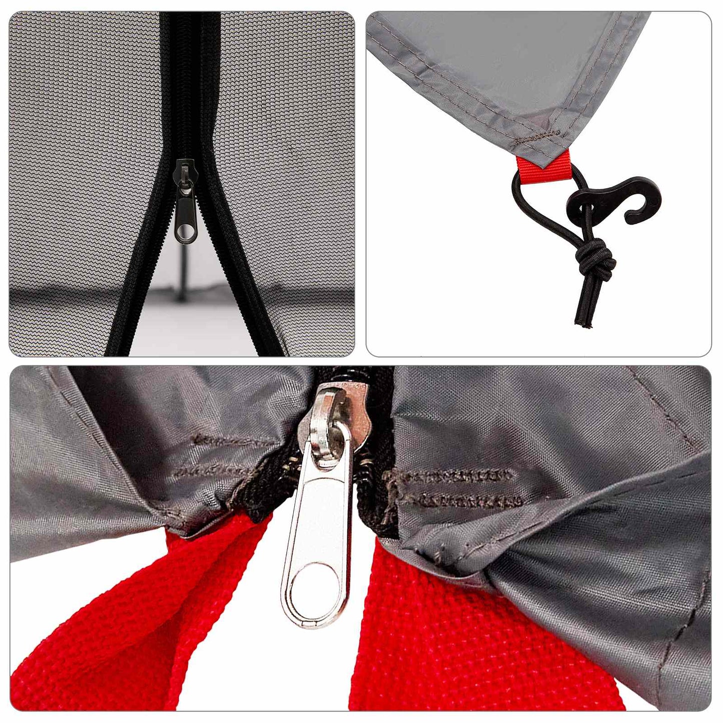 Camping Tent Set 2 pcs Grey and Orange Taffeta and Fabric