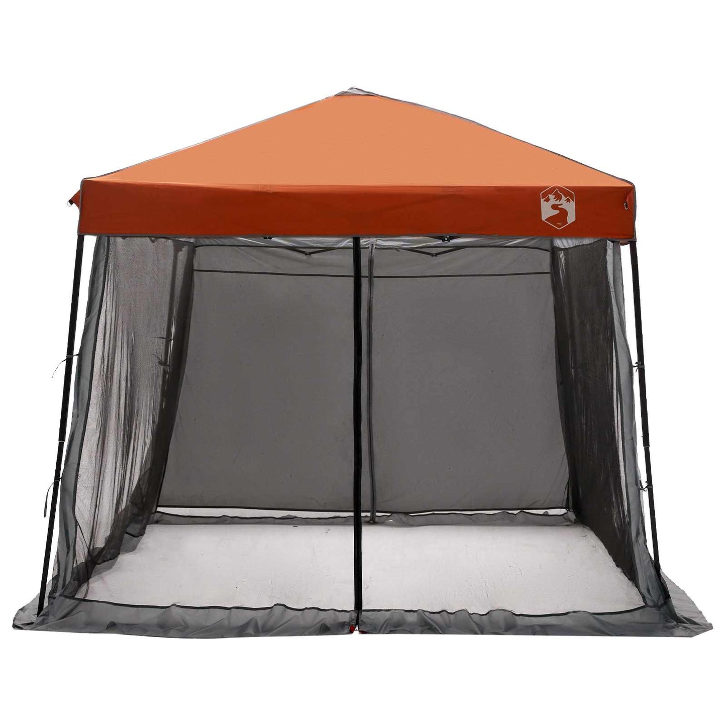 Camping Tent Set 2 pcs Grey and Orange Taffeta and Fabric