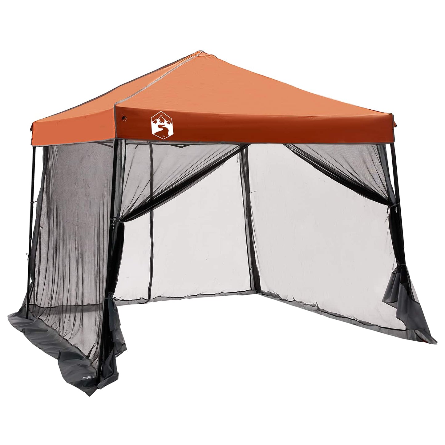 Camping Tent Set 2 pcs Grey and Orange Taffeta and Fabric