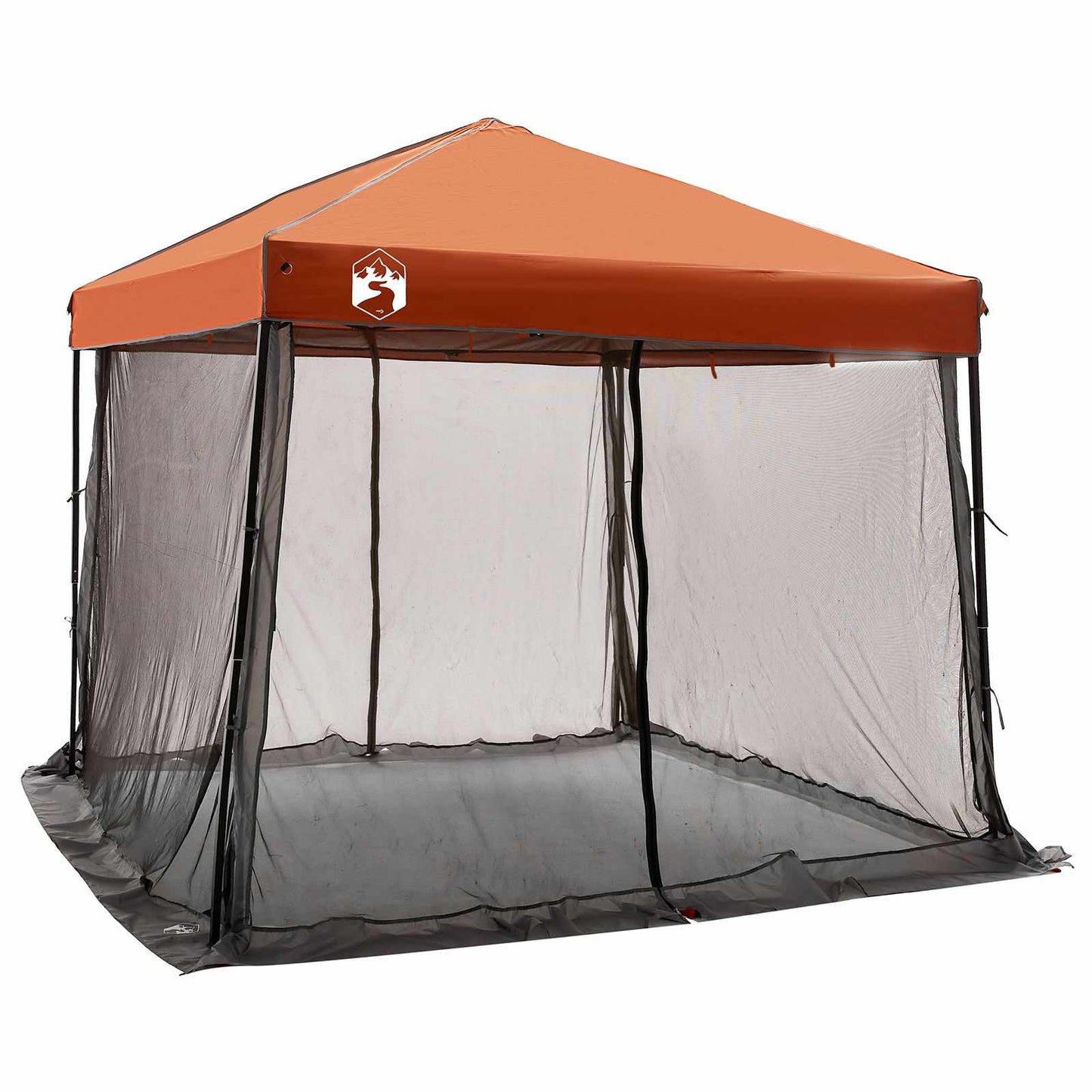 Camping Tent Set 2 pcs Grey and Orange Taffeta and Fabric