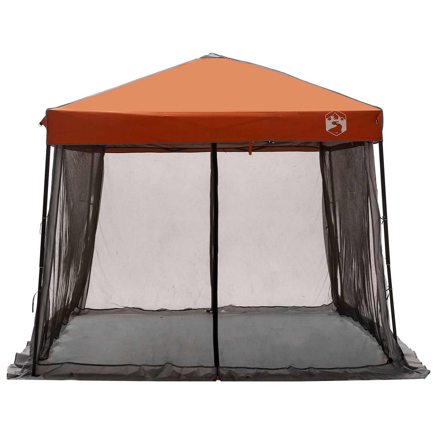 Camping Tent Set 2 pcs Grey and Orange Taffeta and Fabric