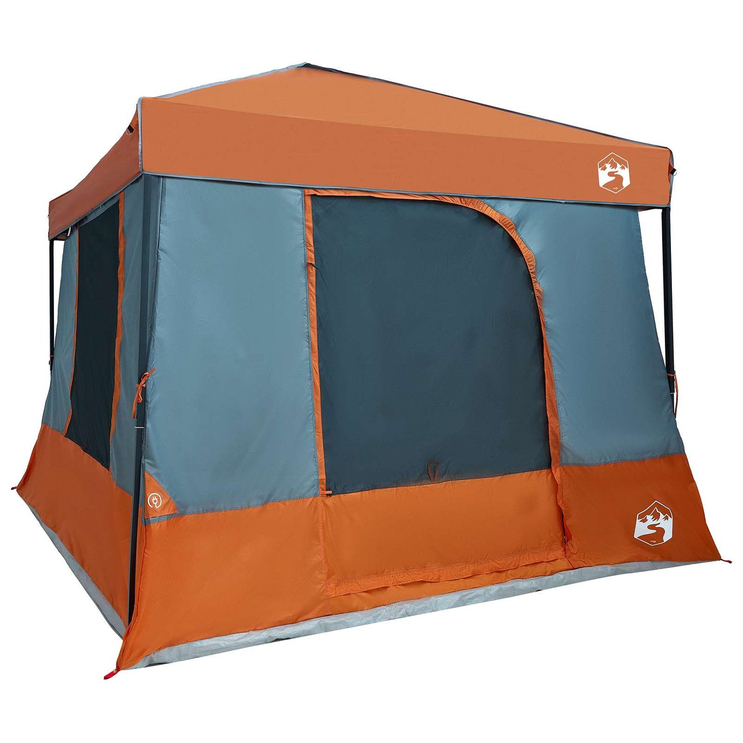 Camping Tent Set 2 pcs Grey and Orange Taffeta and Fabric