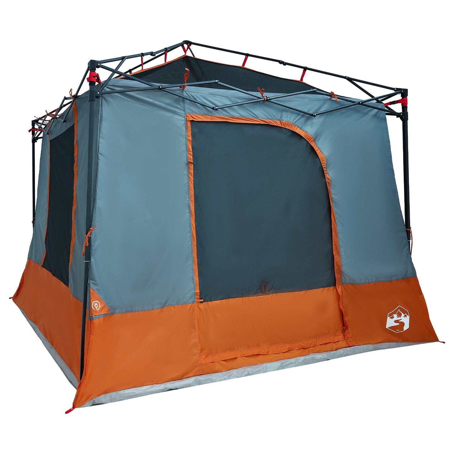 Camping Tent Set 2 pcs Grey and Orange Taffeta and Fabric
