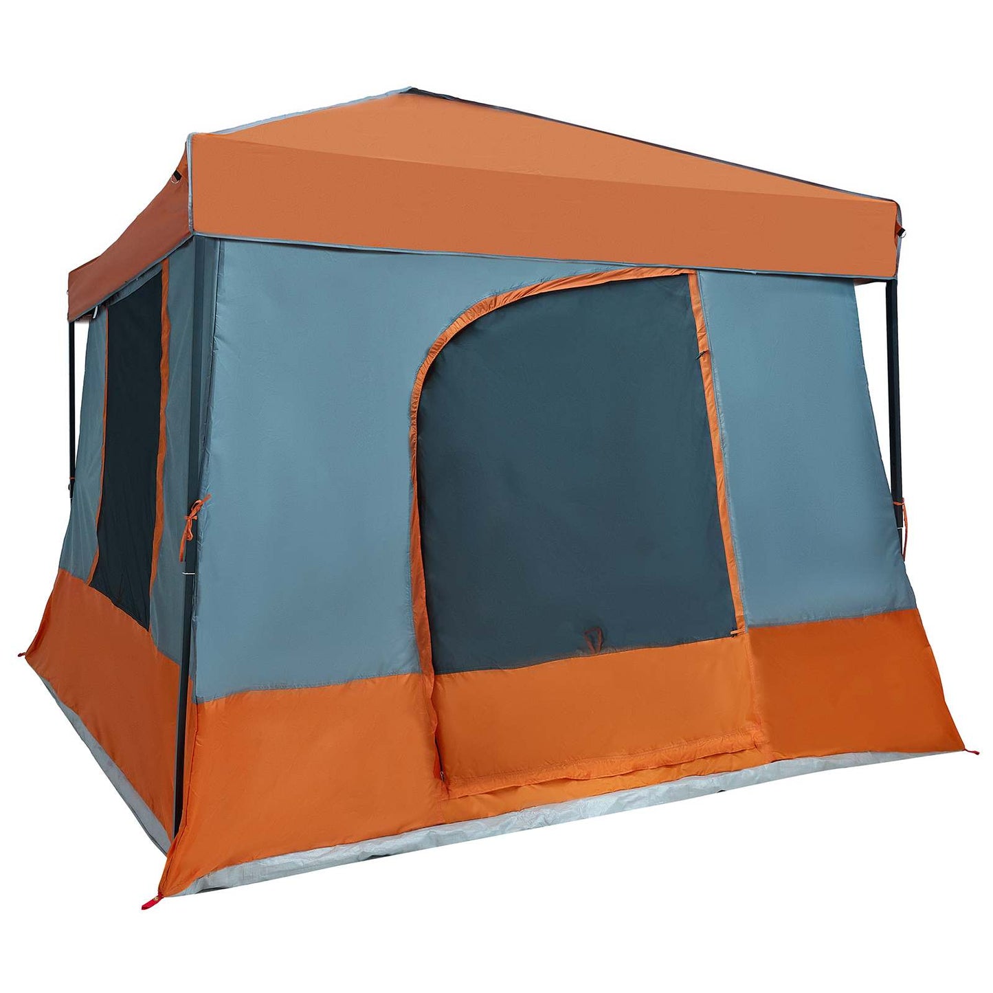 Camping Tent Set 2 pcs Grey and Orange Taffeta and Fabric