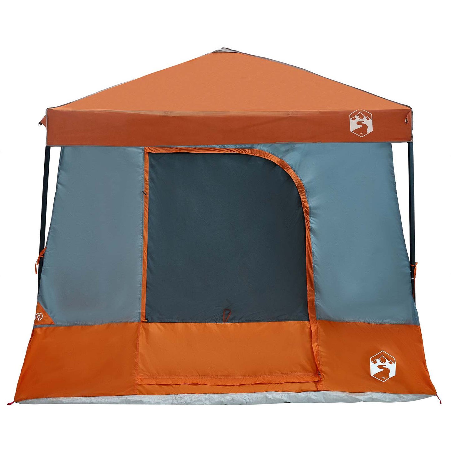 Camping Tent Set 2 pcs Grey and Orange Taffeta and Fabric