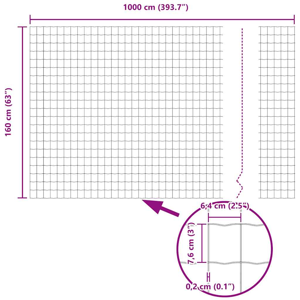 Euro Fence Green 1.6 x 10 m PVC-coated iron