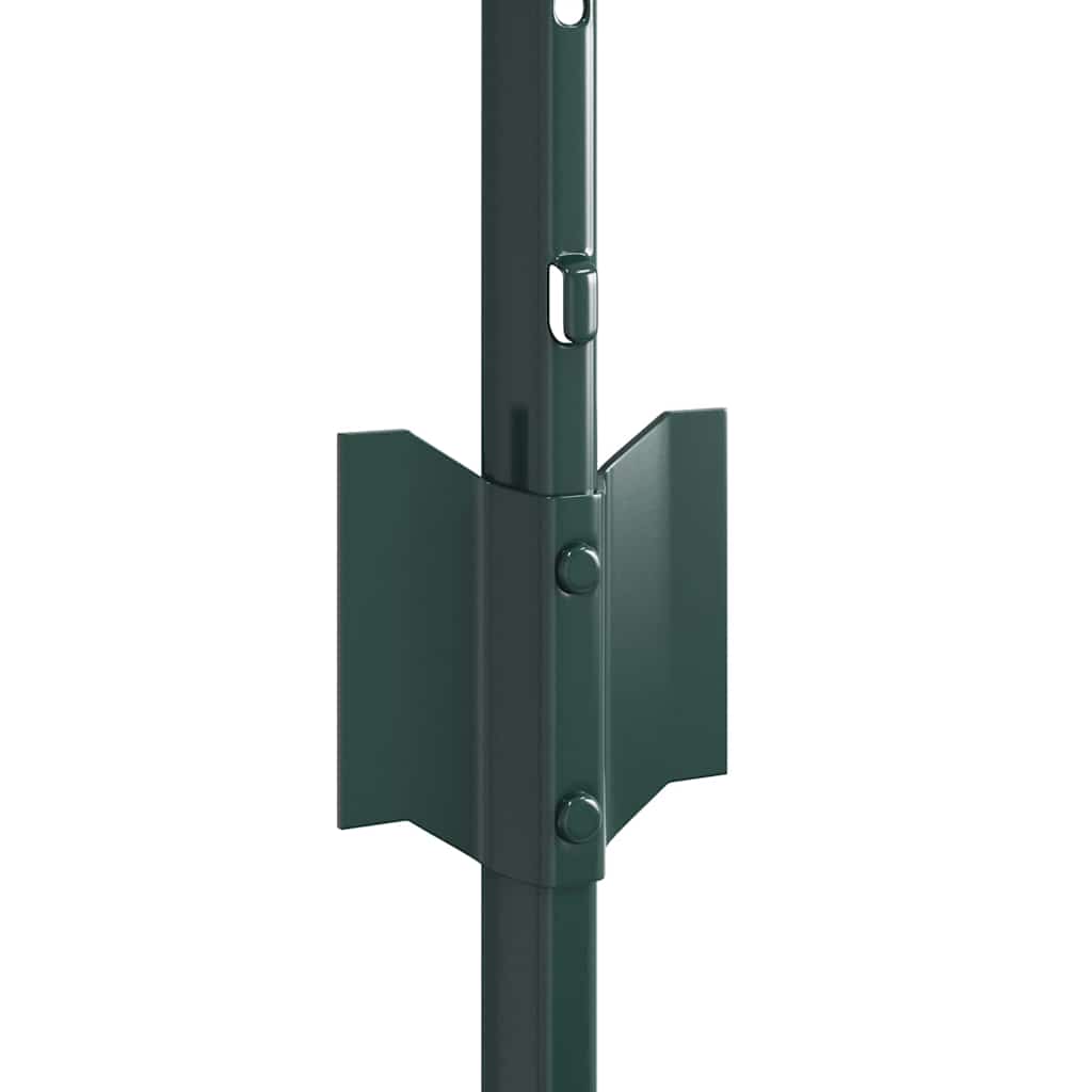 Embedded Fence Post 22 pcs Green 120 cm Powder-Coated Steel