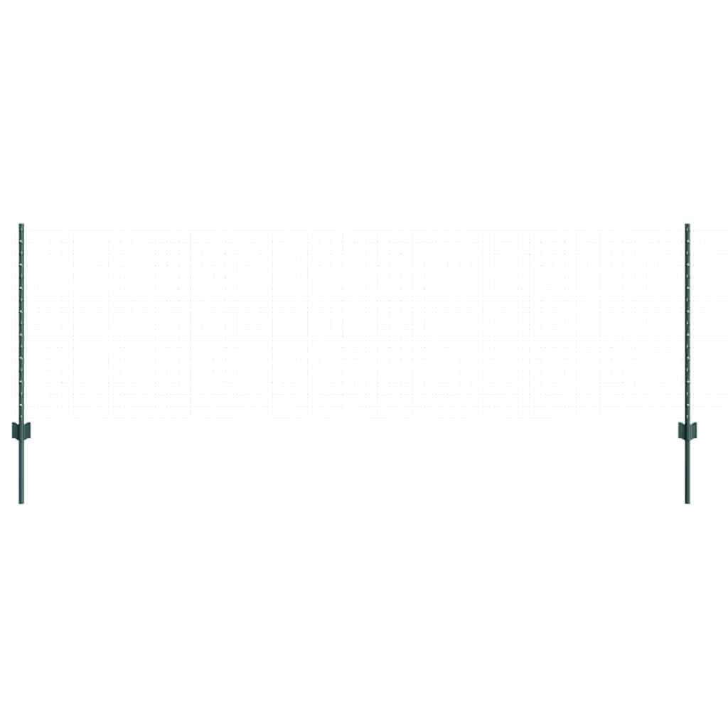 Embedded Fence Post 44 pcs Green 120 cm Powder-Coated Steel