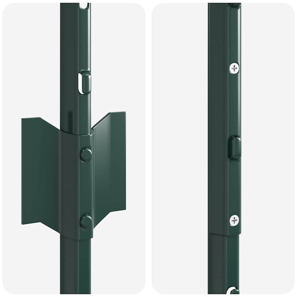 Fence Post 22 pcs Green 200 cm Steel