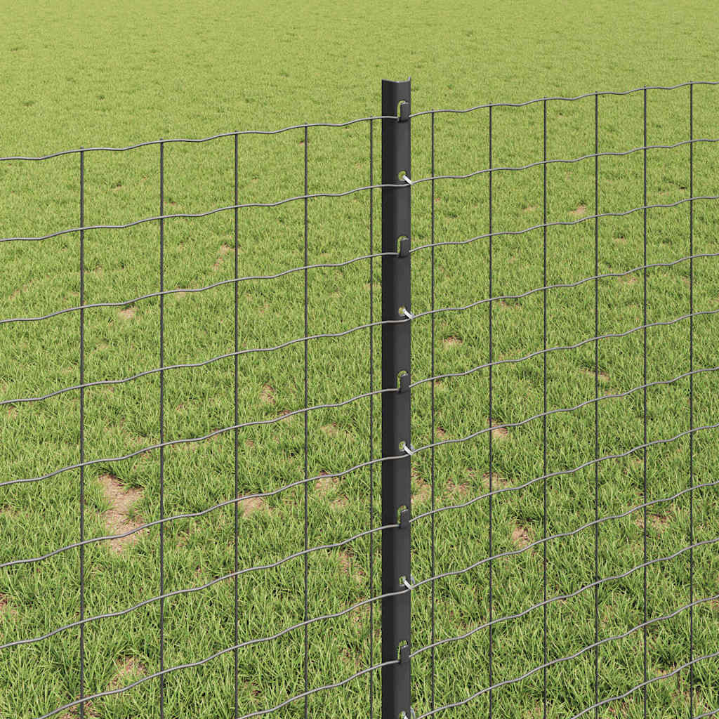 Fence Post 22 pcs Grey 140 cm Steel