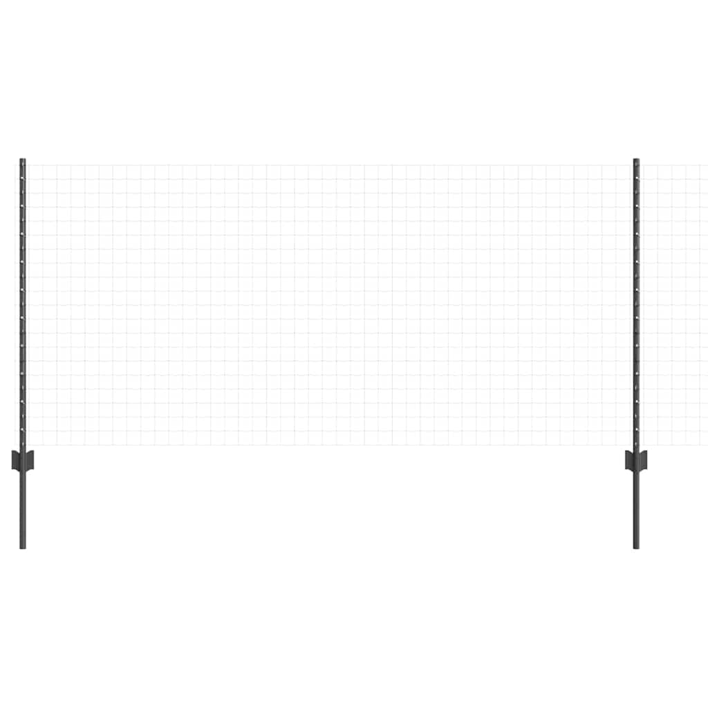 Fence Post 22 pcs Grey 140 cm Steel