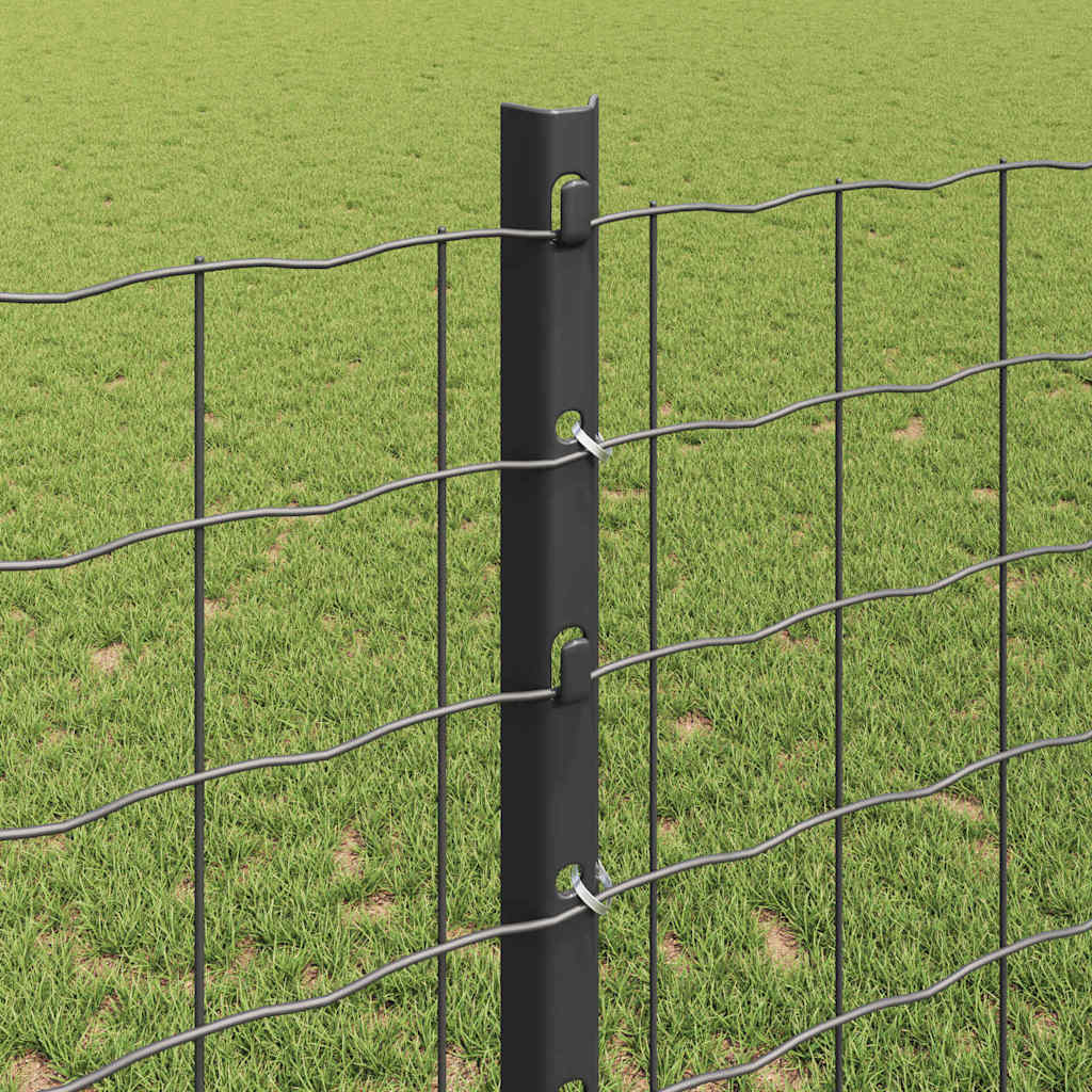 Fence Post 22 pcs Grey 160 cm Steel