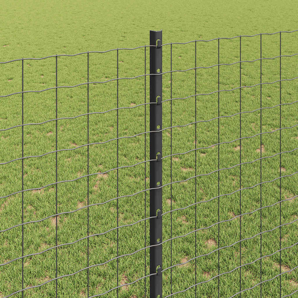 Fence Post 44 pcs Grey 180 cm Steel