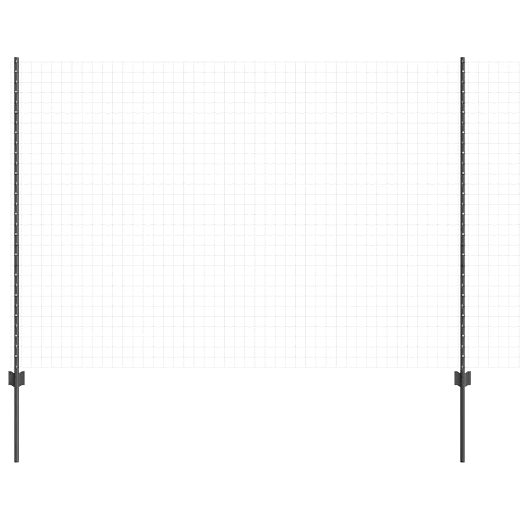 Fence Post 22 pcs Grey 200 cm Steel