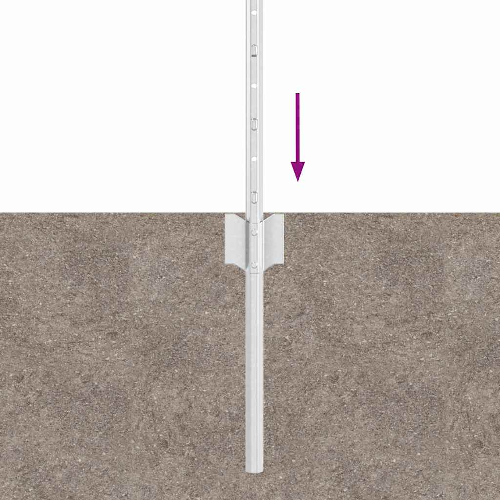 Fence Post 22 pcs Silver 120 cm Steel