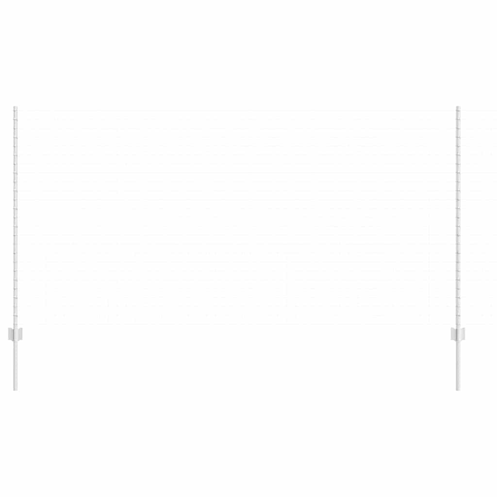 Embedded Fence Post 44 pcs Silver 180 cm Powder-Coated Steel