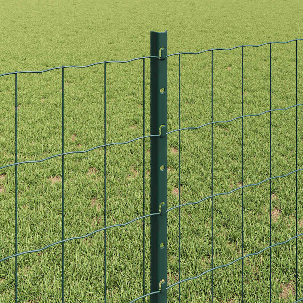 Welded Wire Fence 10 x 0.8 m (W x H) PVC-Coated Steel Green