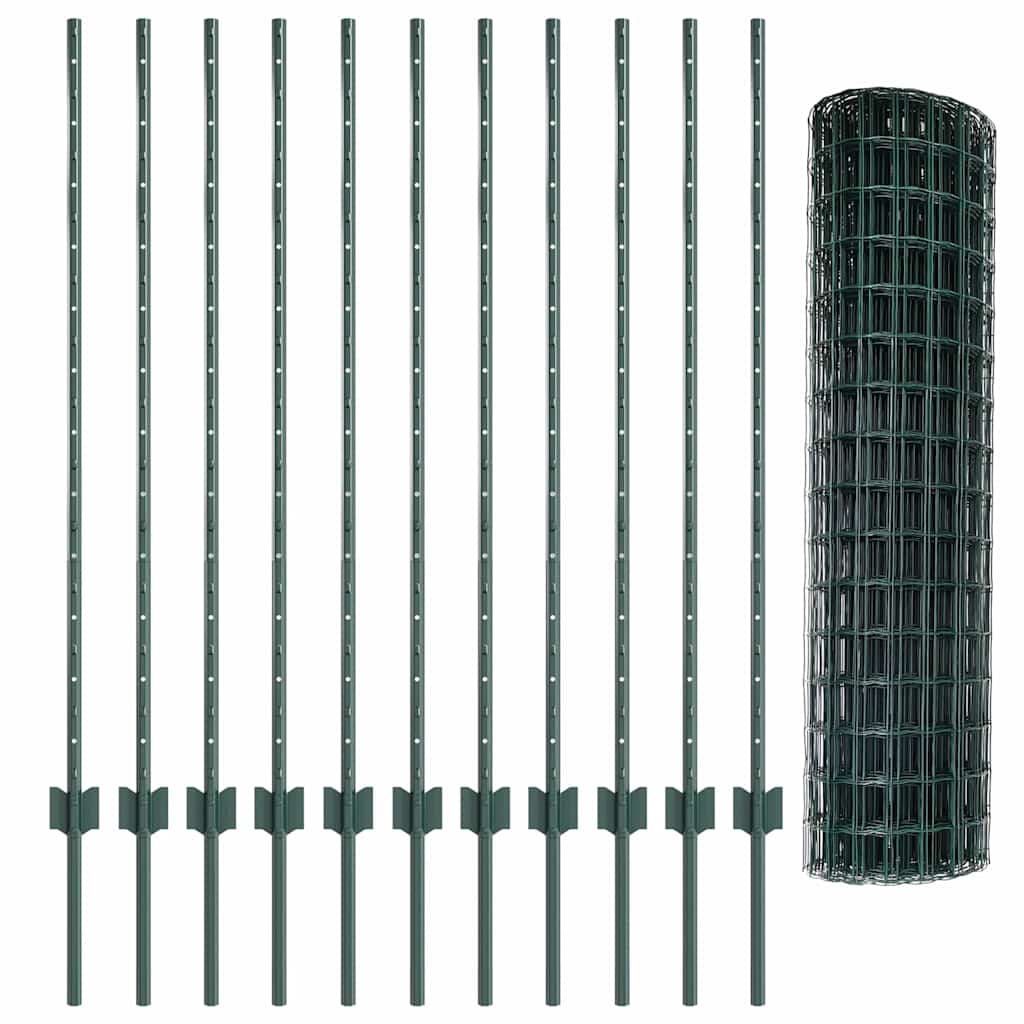Welded Wire Fence 25 x 1.2 m (W x H) PVC-Coated Steel Green