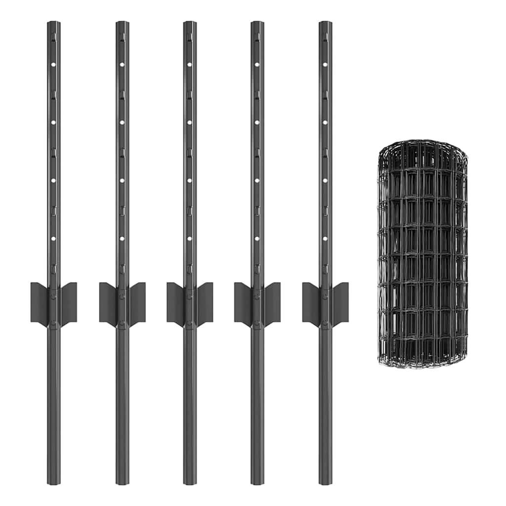 Fence with Post Grey