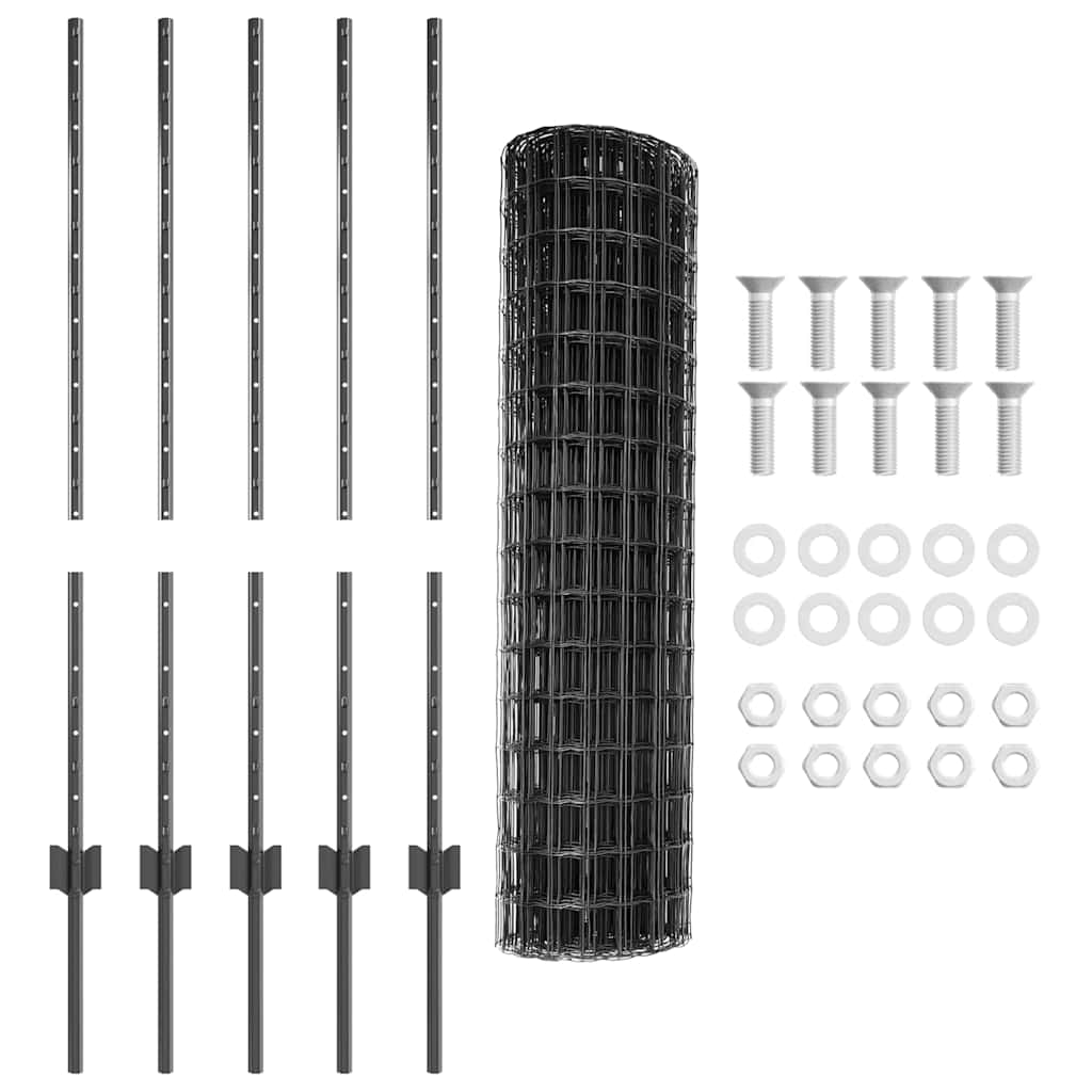 Fence with Post Grey