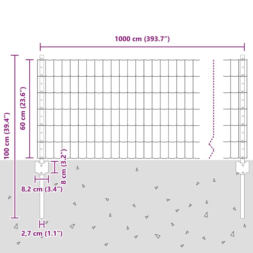 Fence with Post Grey