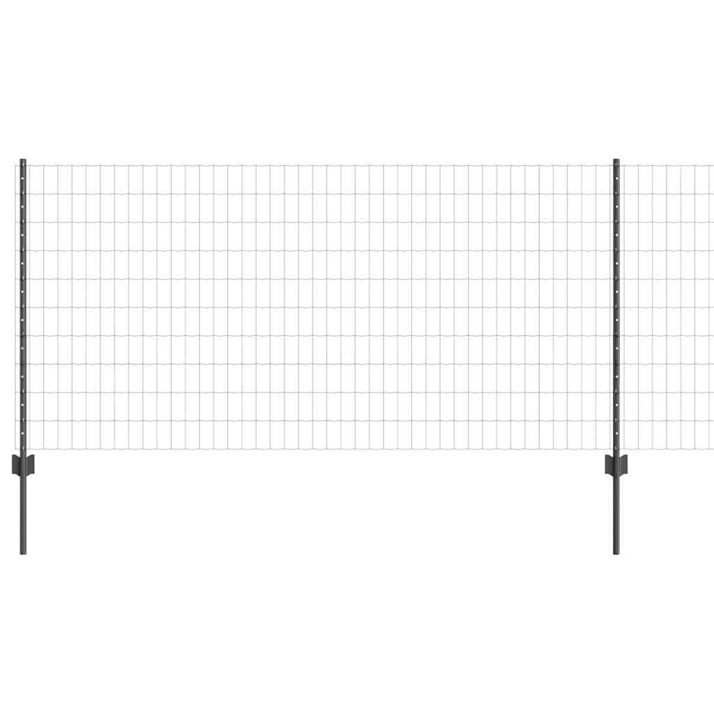 Welded Wire Fence 10 x 1 m (W x H) PVC-Coated Steel Grey Mesh