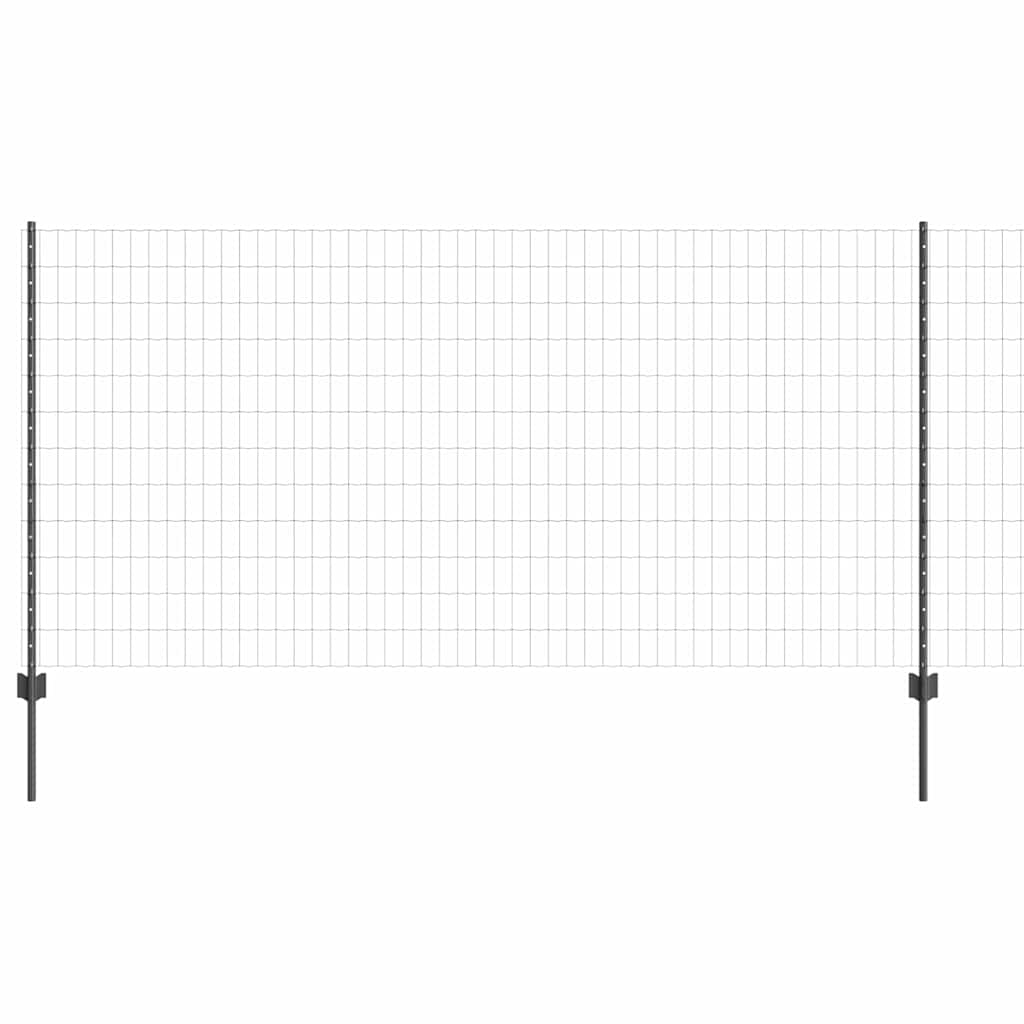 Welded Wire Fence 10 x 1.2 m (W x H) PVC-Coated Steel Grey Mesh