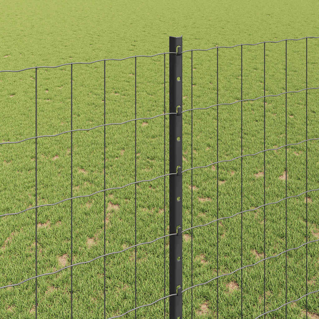 Welded Wire Fence 10 x 1.5 m (W x H) PVC-Coated Steel Grey Mesh