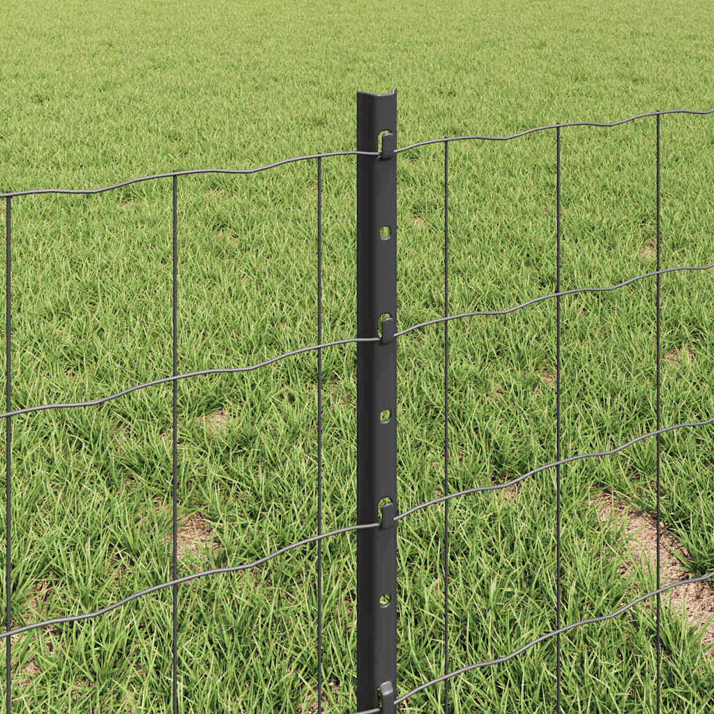 Welded Wire Fence 10 x 0.4 m (W x H) PVC-Coated Steel Grey Mesh