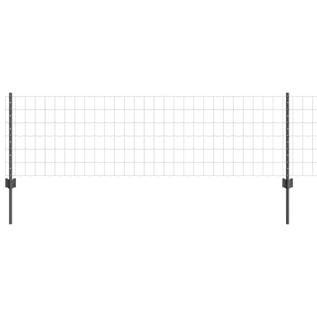 Welded Wire Fence 10 x 0.6 m (W x H) PVC-Coated Steel Grey Mesh