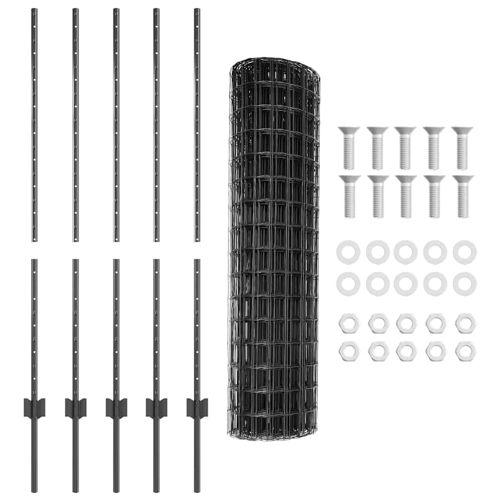 Fence with Post Grey