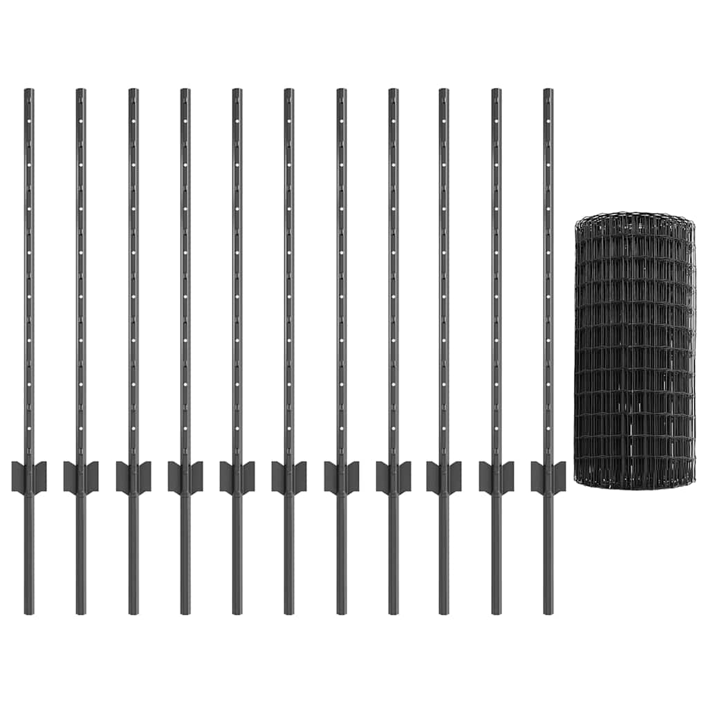 Fence with Post Grey