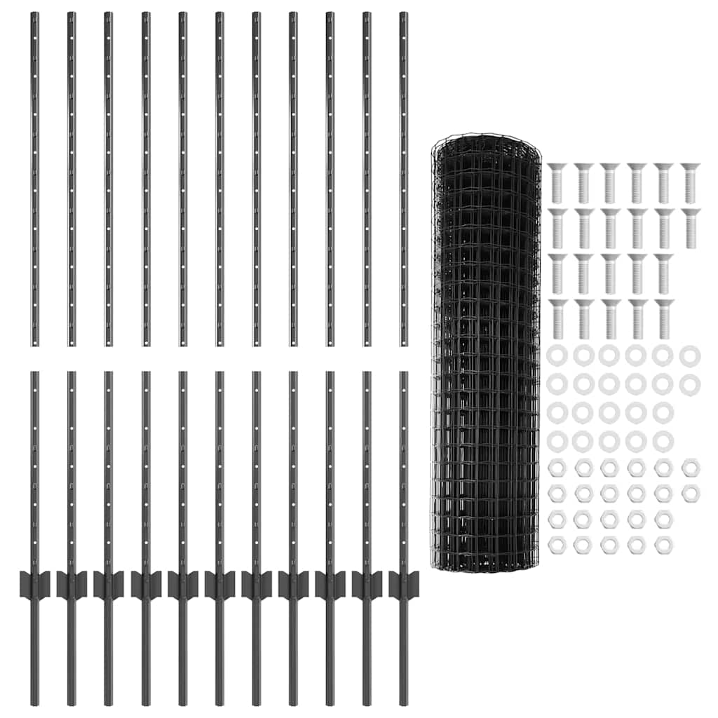 Fence with Post Grey