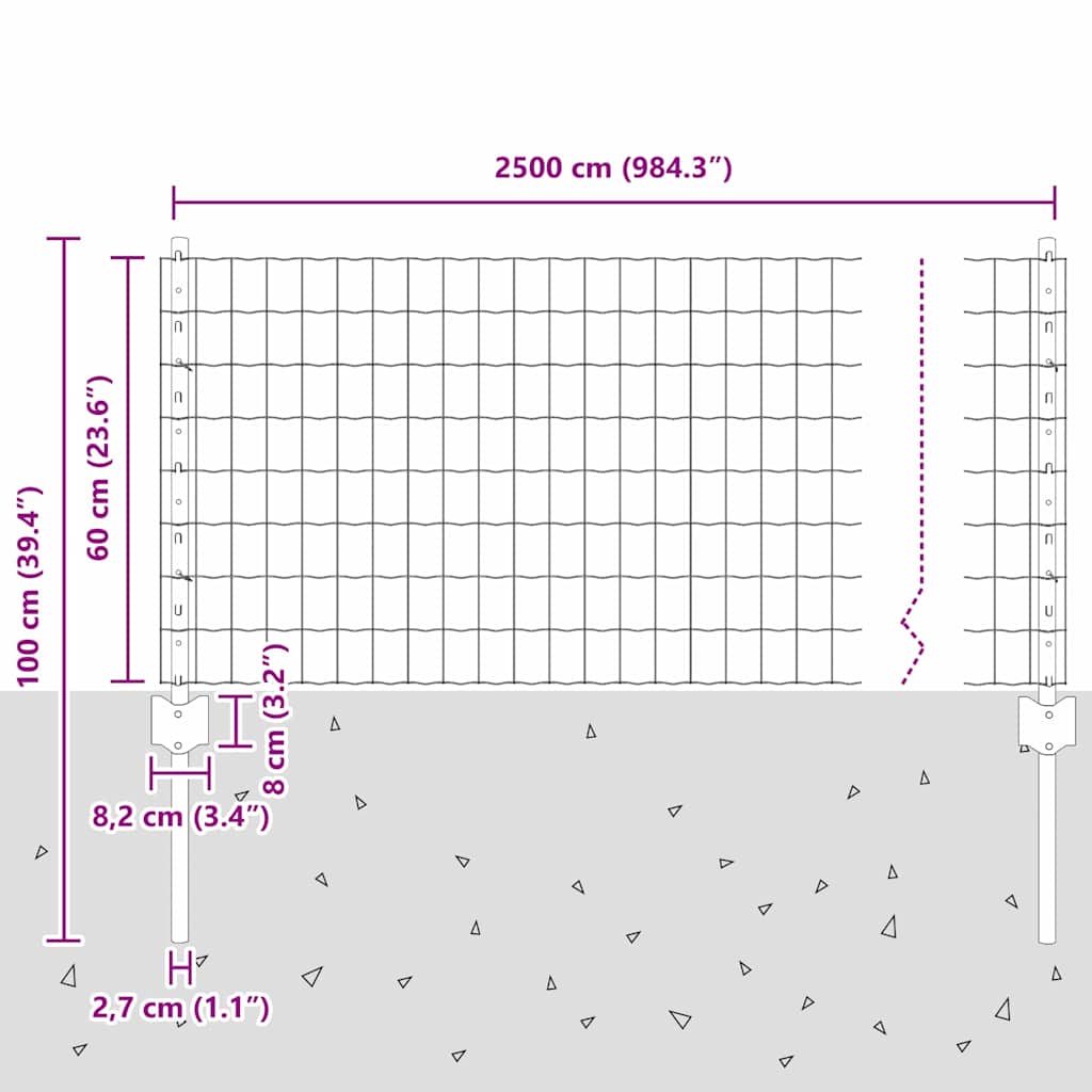 Fence with Post Grey