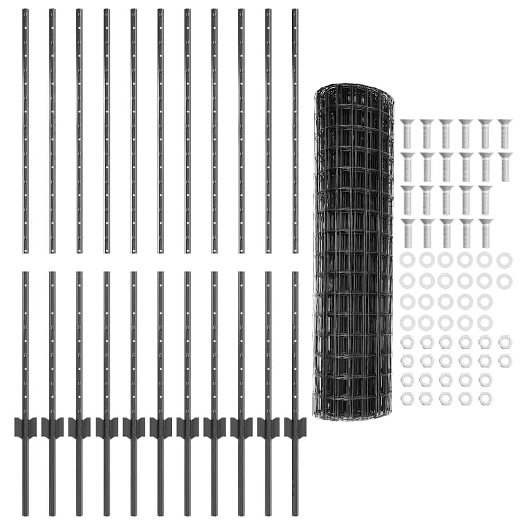 Fence with Post Grey
